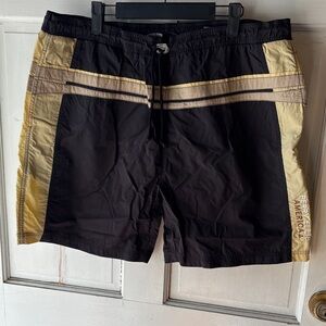 Perry Ellis Men's Black and Gold Swim Shorts